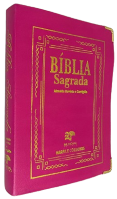 Bíblia de pulpito com harpa - capa luxo pink - comprar online