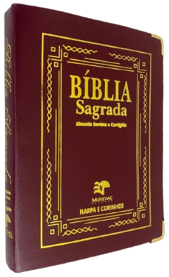 Bíblia de pulpito com harpa - capa luxo vinho - comprar online