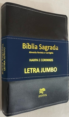 Bíblia letra jumbo com harpa - capa luxo preta - comprar online