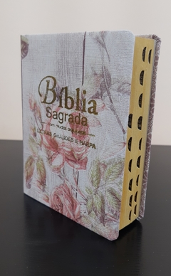 Bíblia média com harpa - capa luxo azaleia - comprar online