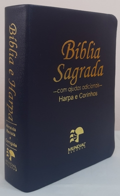 Bíblia sagrada com ajudas adicionais e harpa media - capa luxo azul marinho - comprar online