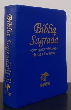 Bíblia média com harpa - capa luxo azul royal - comprar online