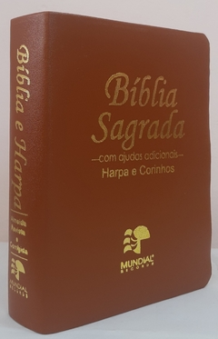 Bíblia sagrada média com harpa - capa luxo caramelo - comprar online