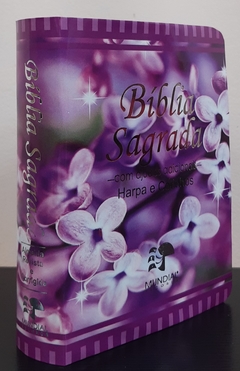 Bíblia sagrada com ajudas adicionais e harpa média - capa luxo floral dama da noite - comprar online