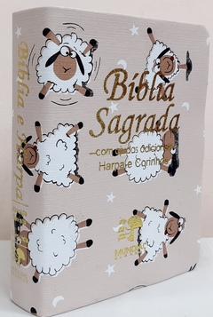 Bíblia sagrada com ajudas adicionais e harpa media - capa luxo bege ovelha - comprar online