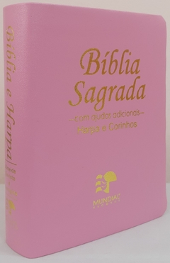 Bíblia sagrada média com harpa - capa luxo rosa lisa - comprar online