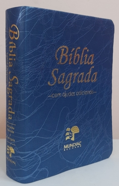 Bíblia sagrada com ajudas adicionais media – capa luxo azul raiz - comprar online
