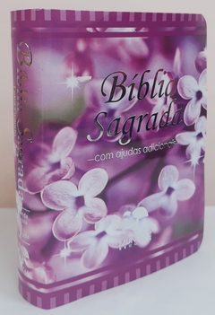 Bíblia sagrada com ajudas adicionais media – capa luxo floral dama da noite - comprar online