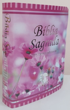 Bíblia sagrada com ajudas adicionais media – capa luxo floral flor do campo - comprar online