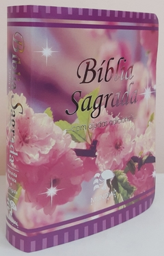 Bíblia sagrada com ajudas adicionais media – capa luxo floral primavera - comprar online
