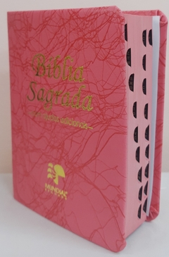 Bíblia média - capa luxo pink raiz