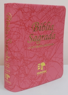 Bíblia sagrada com ajudas adicionais media – capa luxo pink raiz - comprar online