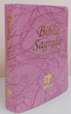 Bíblia média - capa luxo rosa raiz - comprar online