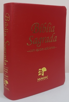Bíblia sagrada com ajudas adicionais media – capa luxo vermelha - comprar online