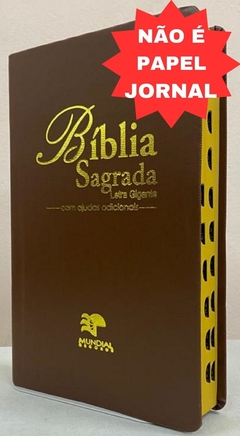 Bíblia letra gigante - capa luxo caramelo