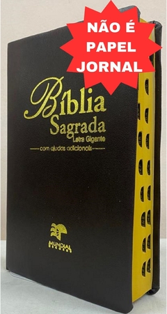 Bíblia letra gigante - capa luxo marrom lisa