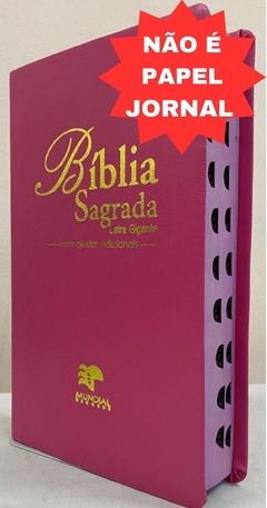 Bíblia letra gigante - capa luxo pink lisa