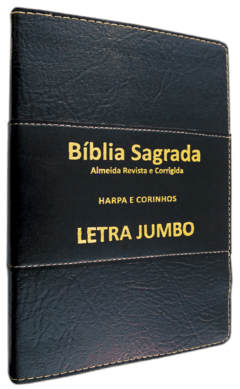 Bíblia letra jumbo com harpa - capa luxo Preta na internet