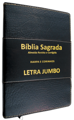 Bíblia com harpa letra jumbo - capa ziper preta - comprar online