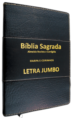 Bíblia letra jumbo com harpa - capa ziper preta - comprar online