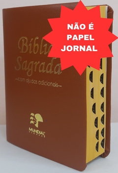 Bíblia sagrada com ajudas adicionais media – capa luxo caramelo