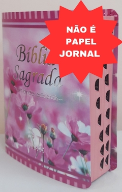Bíblia sagrada com ajudas adicionais media – capa luxo floral flor do campo