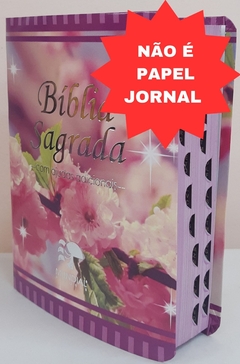 Bíblia média - capa luxo floral primavera