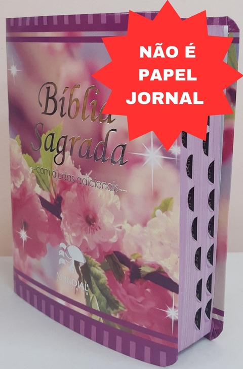 Bíblia letra gigante - capa com zíper floral bege com roxo - Outros Livros  - Magazine Luiza
