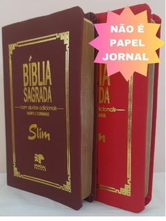 Biblia slim para o casal - capa luxo vinho + vermelha