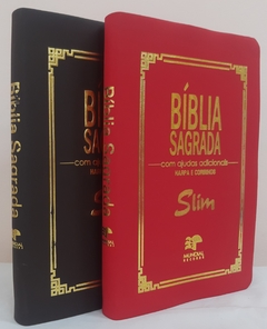 Biblia slim para o casal - capa luxo marrom + vermelha na internet