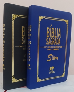 Kit 2 biblia slim ultrafina com ajudas adicionais - capa luxo preta + azul royal - comprar online