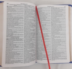 Presente dia dos pais - kit para estudo bíblico - bíblia slim azul marinho + dicionário bíblico ilustrado - loja online