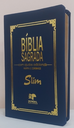 Kit para estudo bíblico - bíblia slim azul marinho + dicionário bíblico ilustrado na internet
