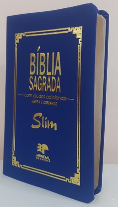 Kit para estudo bíblico - bíblia slim azul royal + dicionário bíblico ilustrado na internet