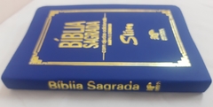 Bíblia slim com ajudas adicionais e harpa - capa luxo azul royal na internet