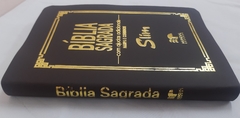 Bíblia sagrada slim revista e corrigida com harpa - capa luxo marrom na internet