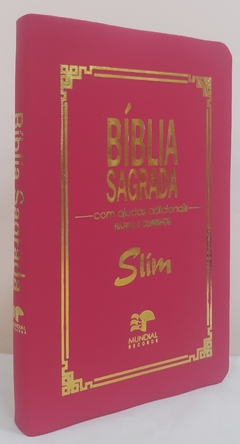 Bíblia sagrada slim revista e corrigida com harpa - capa luxo pink - comprar online