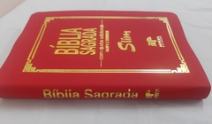 Bíblia sagrada slim revista e corrigida com harpa - capa luxo vermelha na internet