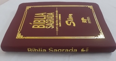 Bíblia sagrada slim revista e corrigida com harpa - capa luxo vinho na internet