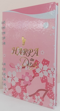 Harpa de Davi grande - capa espiral sakura - comprar online