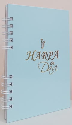 Harpa de Davi grande - capa espiral azul bebe - comprar online