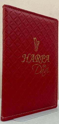 Harpa de Davi grande - capa luxo almofadada vermelha quadriculada - comprar online