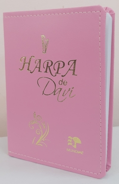 Harpa de Davi media - capa luxo rosa lisa