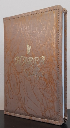 Harpa de Davi grande - capa luxo almofadada marrom raiz