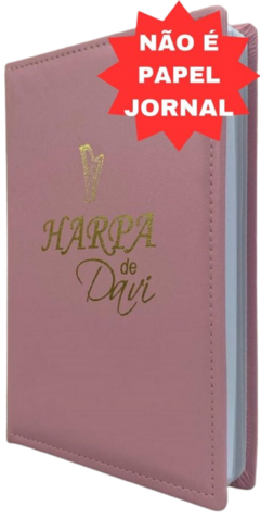 Harpa de Davi grande capa luxo almofadada rosa lisa