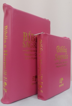 Kit bíblia sagrada mãe & filha - capa com ziper pink lisa - comprar online