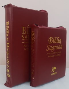 Kit bíblia sagrada pai & filho - capa com ziper vinho - comprar online