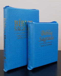 Kit Bíblia Sagrada Mãe & Filha- Letra Gigante + Letra Grande Ziper Azul Serenity - comprar online