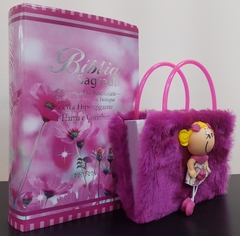 Kit bíblia sagrada mãe e filha - biblia capa luxo flor do campo + biblia boneca roxa - comprar online