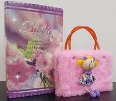 Kit bíblia sagrada mãe e filha - biblia capa luxo floral primavera + biblia boneca rosa - comprar online